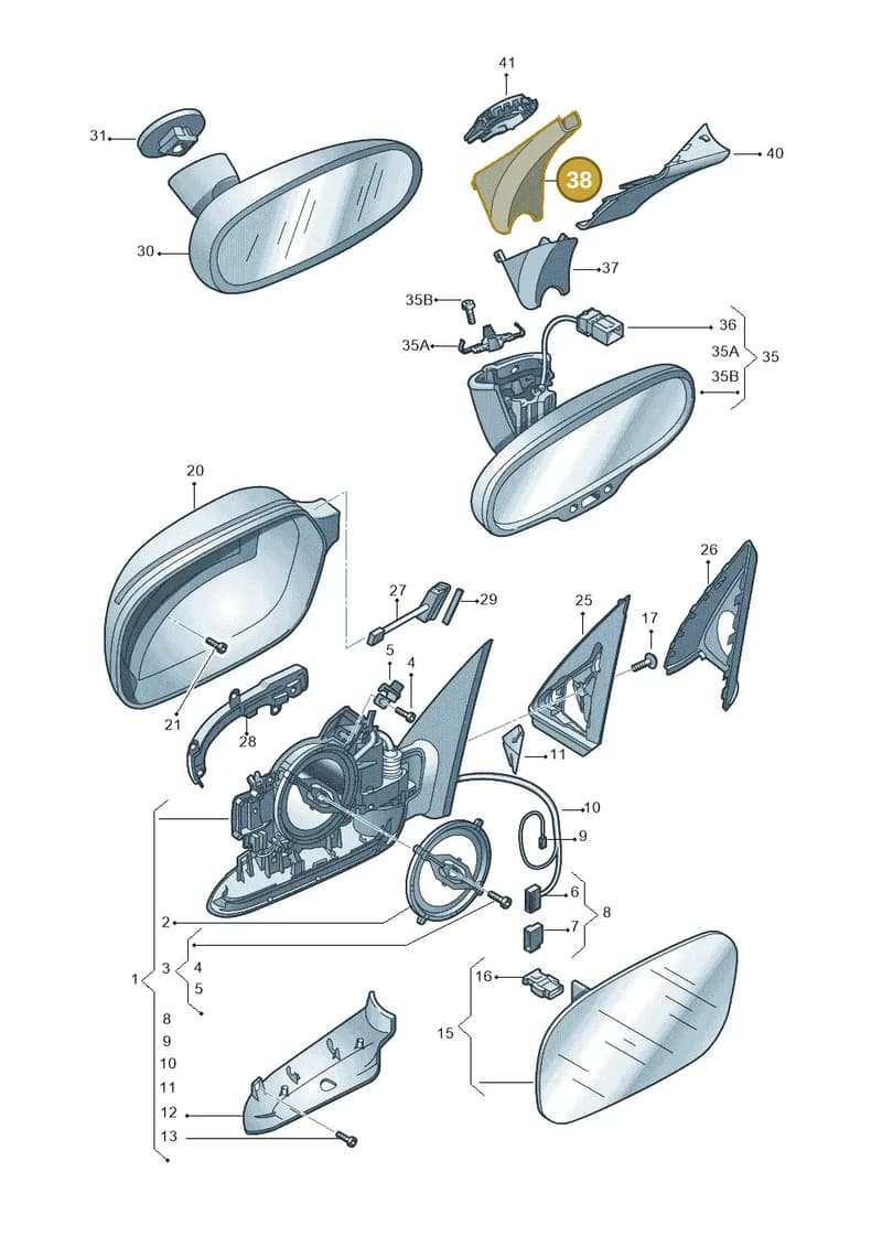 8U08575934PK — Audi Q3 1.4 (2016-) diagram 728857400, position 38