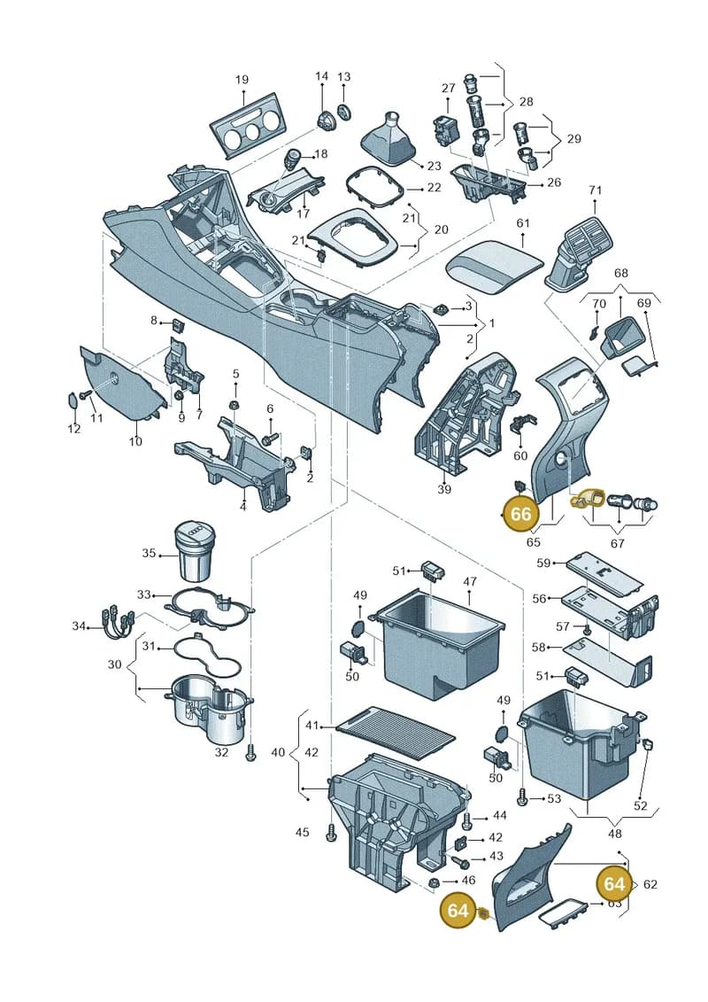 8U0858137 — Audi Q3 1.4 (2016-) diagram 855863500, position 64+66