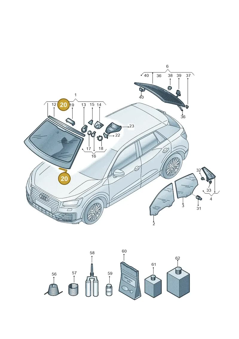 8U0858299 — Audi Q2 (2016-2025) diagram 803845000, position 20