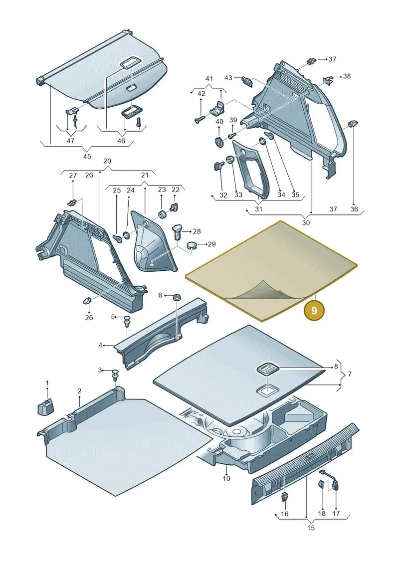 8U0862559QA5 — Audi Q3 (2014-2019) diagram 855863900, position 9