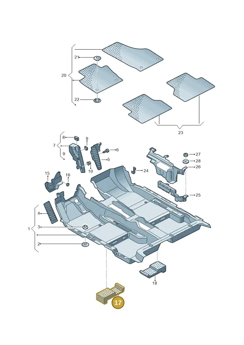 8U0863027 — Audi Q3 1.4 (2016-) diagram 728863000, position 17