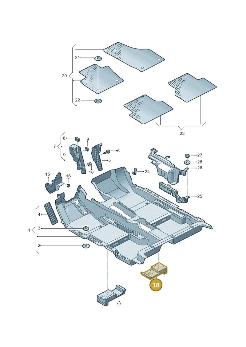 8U0863028 — Audi Q3 1.4 (2016-) diagram 728863000, position 18