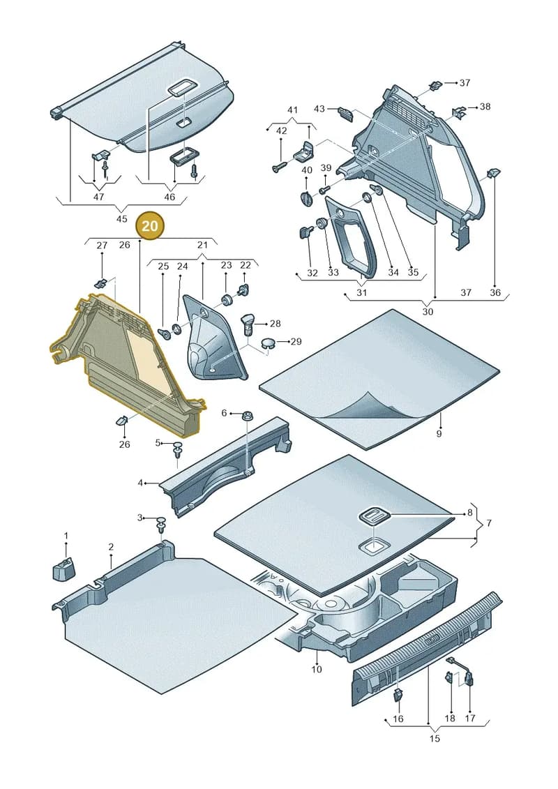 8U0863879AAIBH — Audi Q3 (2014-2019) diagram 855863900, position 20