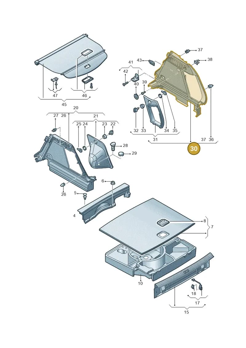 8U0863880LIBH — Audi Q3 quattro 2.0 (2016-2019) diagram 895863090, position 30