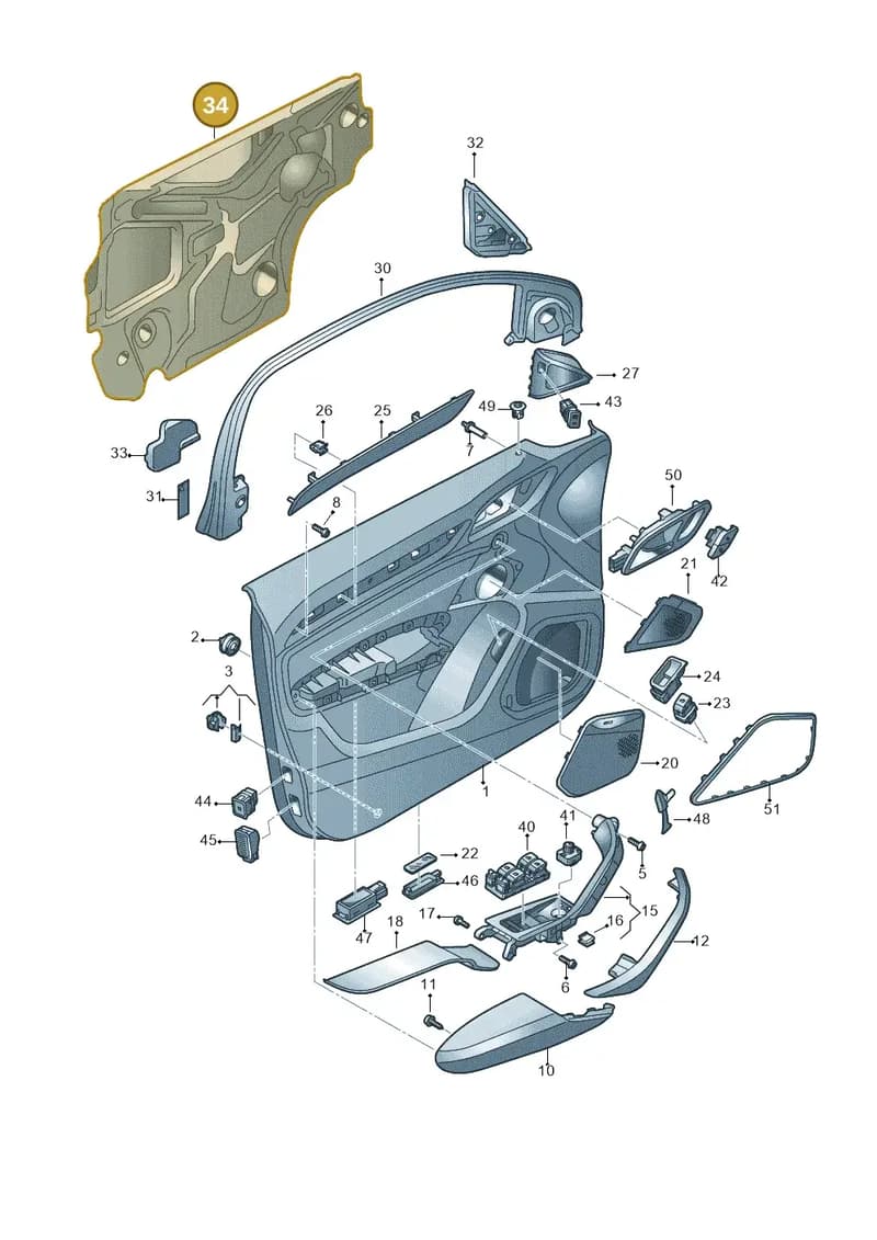 8U0863979 — Audi RS Q3 (2013-2018) diagram 728867000, position 34