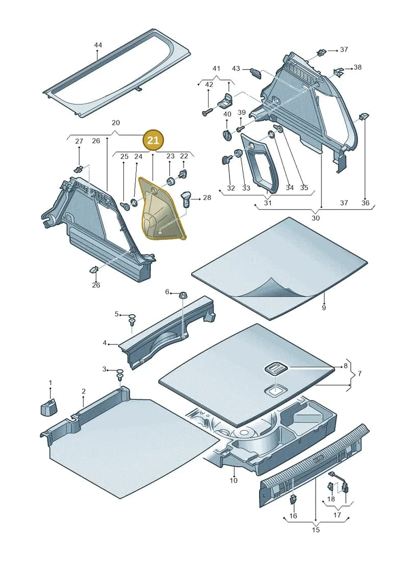 8U0863989A87A — Audi Q3 1.4 (2012-2016) diagram 728863900, position 21