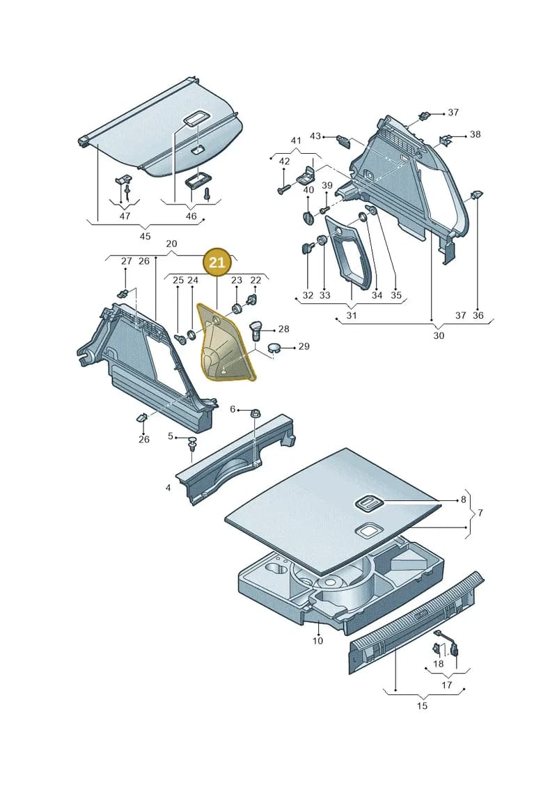 8U0863989A87A — Audi Q3 quattro 2.0 (2016-2019) diagram 895863090, position 21