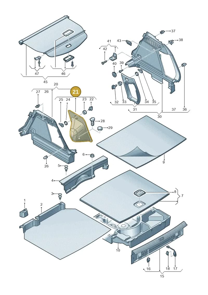 8U0863989C87A — Audi Q3 (2014-2019) diagram 855863900, position 21