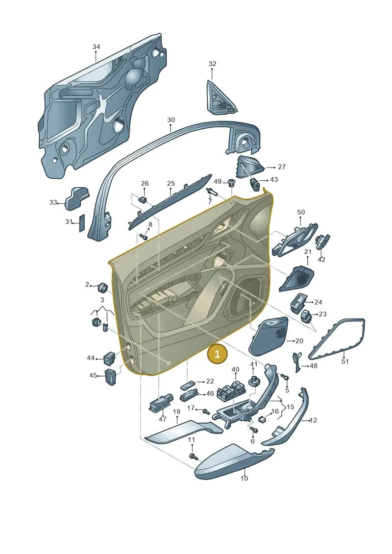 8U0867104BWFA — Audi Q3 quattro (2011-2015) diagram 728867000, position 1