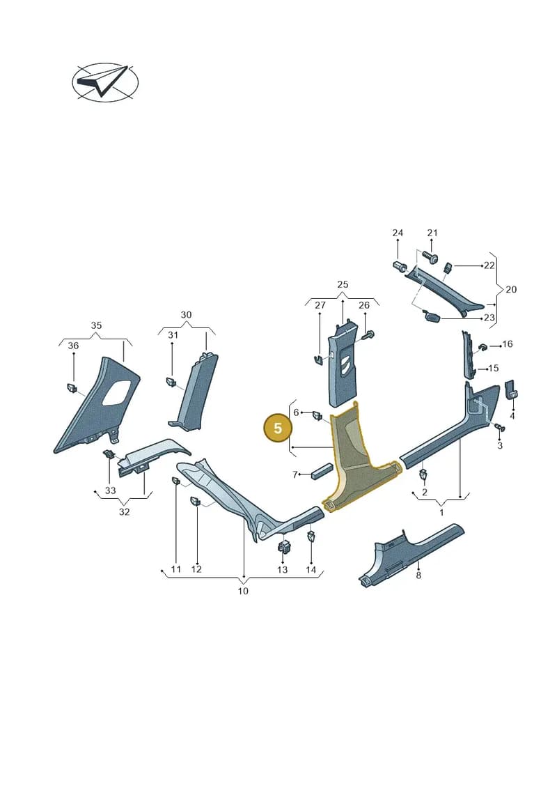 8U0867239A4PK — Audi Q3 (2014-2019) diagram 855867650, position 5