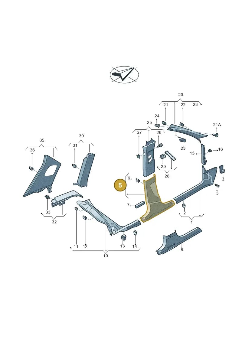 8U0867239B4PK — Audi RS Q3 (2013-2018) diagram 728867650, position 5