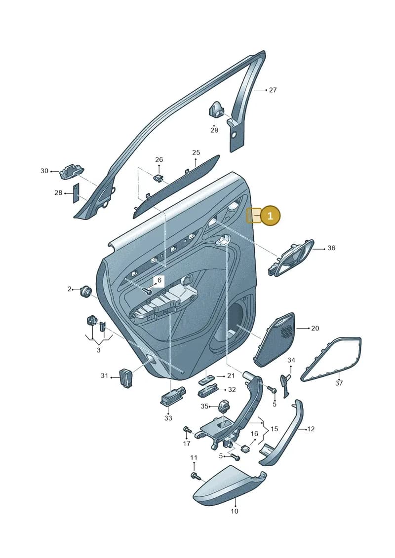 8U0867303WFA — Audi Q3 quattro (2011-2015) diagram 764867400, position 1
