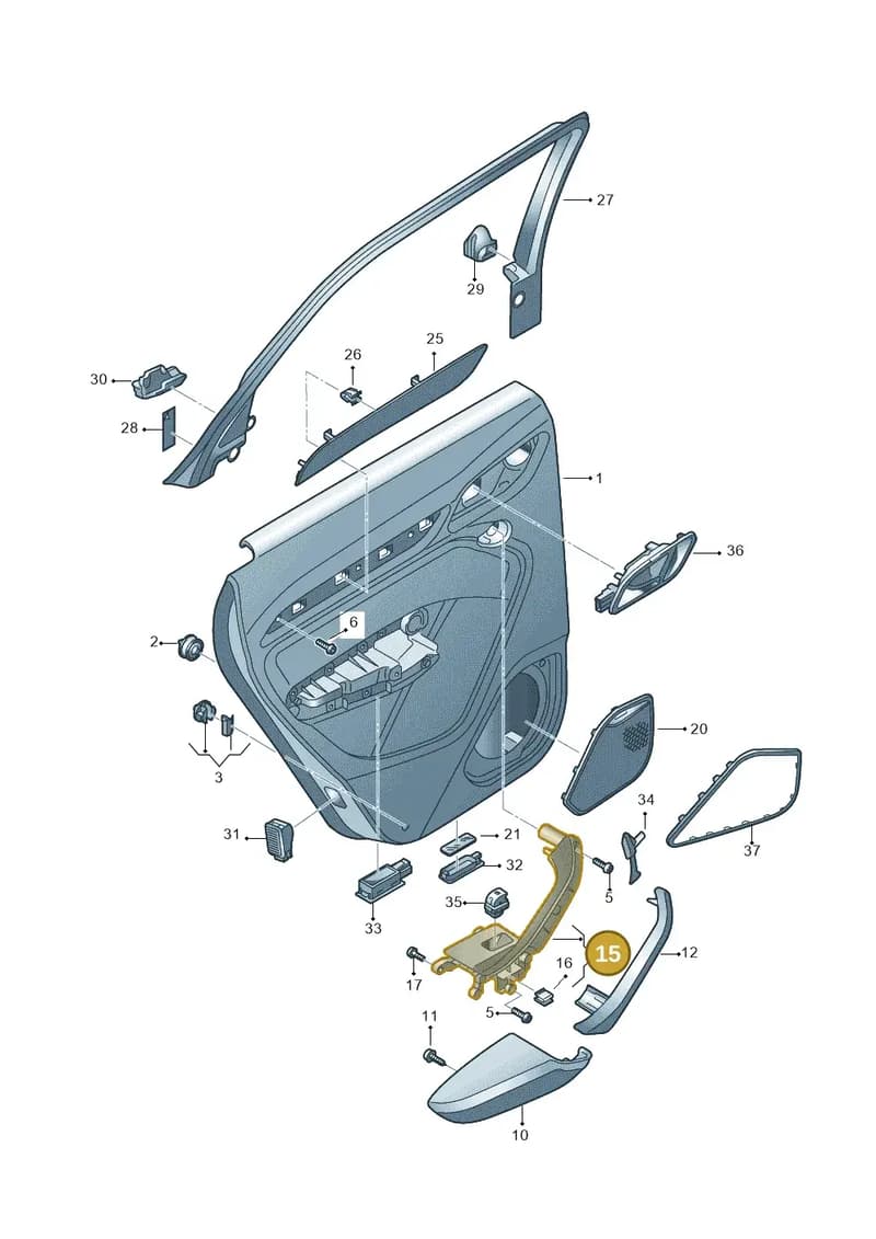 8U0867372A6PS — Audi RS Q3 (2013-2018) diagram 764867400, position 15