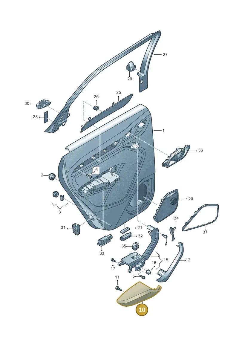 8U086737324A — Audi RS Q3 (2013-2018) diagram 764867400, position 10