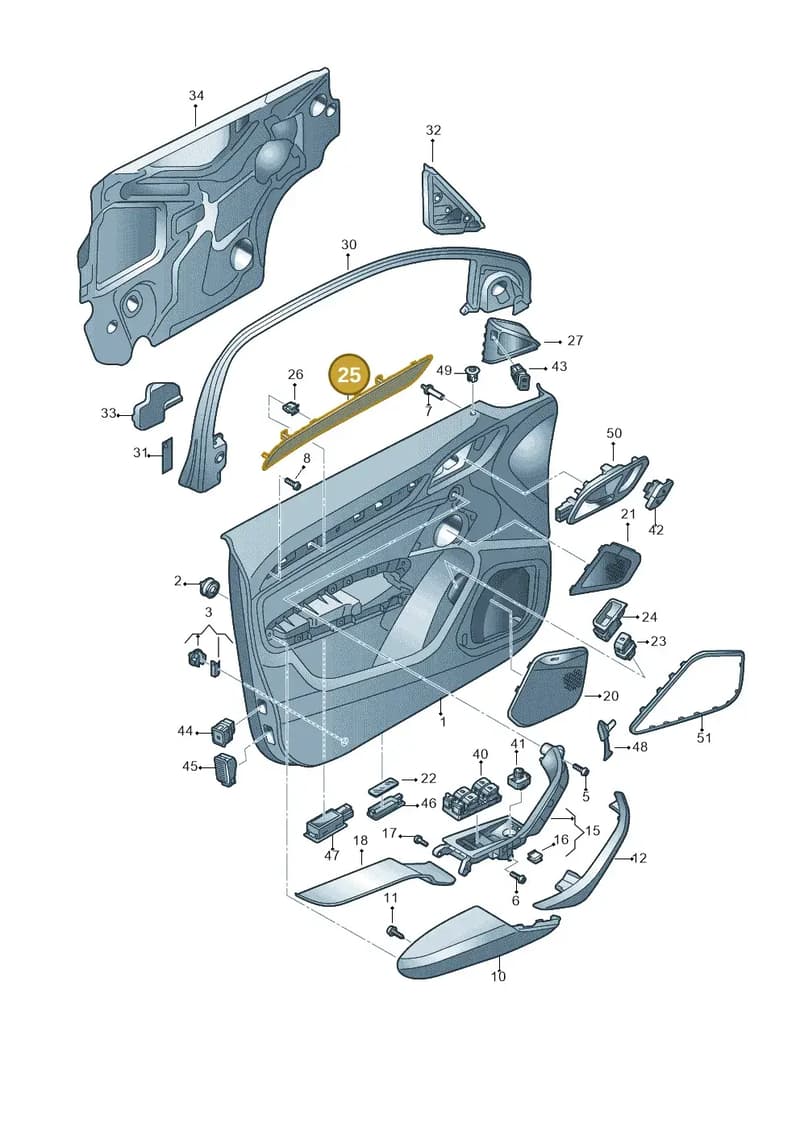 8U0867409NRE6 — Audi RS Q3 (2013-2018) diagram 728867000, position 25