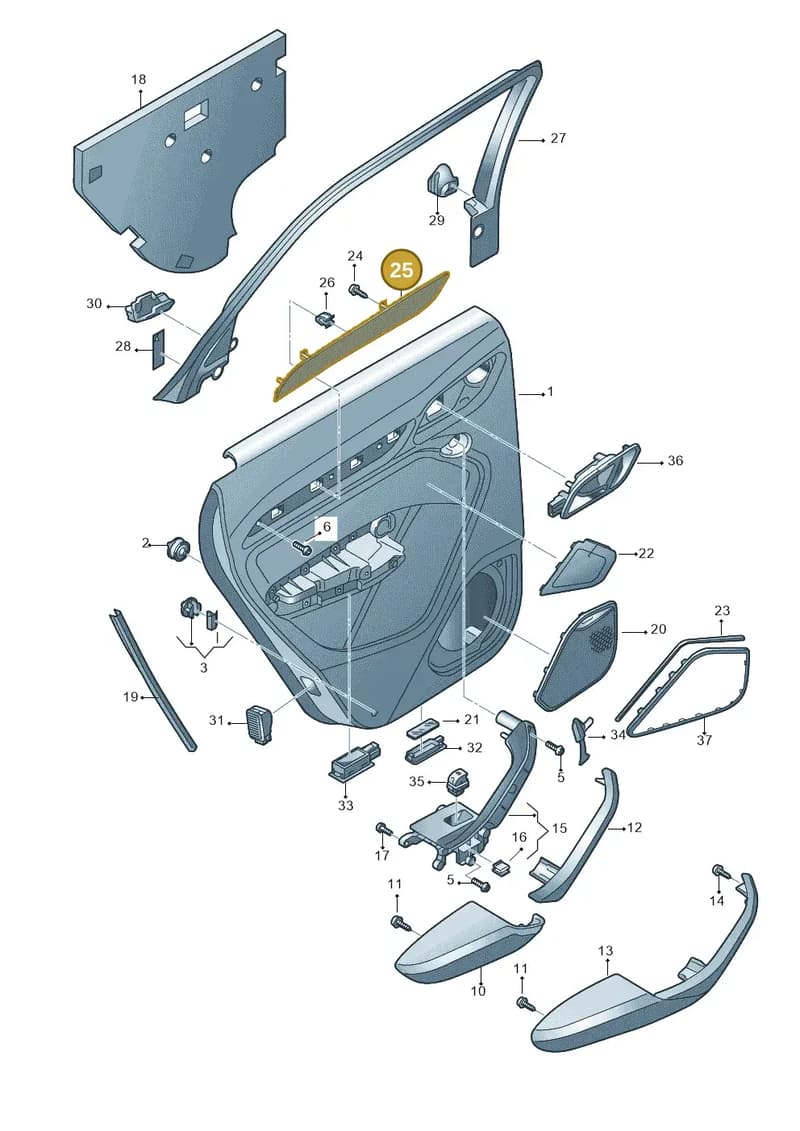 8U0867419DQJ9 — Audi Q3 1.4 (2012-2016) diagram 728867400, position 25