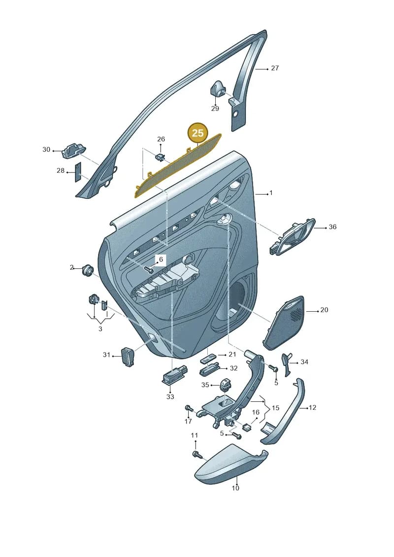 8U0867420H6T3 — Audi Q3 (2014-2019) diagram 855867400, position 25