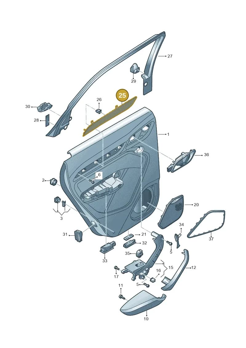 8U0867420NRE6 — Audi RS Q3 (2013-2018) diagram 764867400, position 25