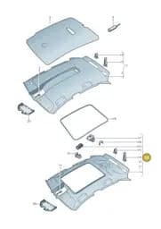 8U0867505CQW7 Audi Moulded Headliner (Pistachio Beige QW7)