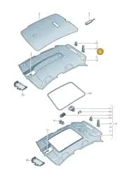 8U0867505QW7 Audi Moulded Headliner (Pistachio Beige QW7)