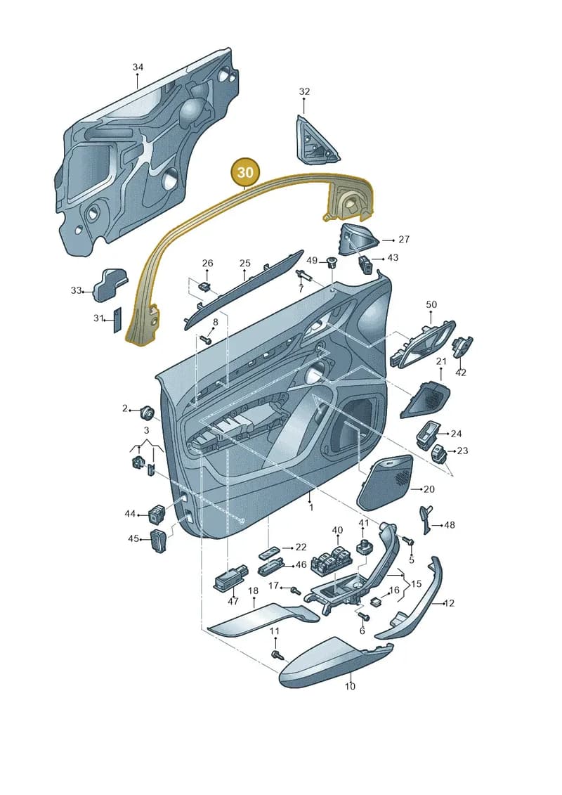 8U08676104PK — Audi Q3 (2014-2019) diagram 855867000, position 30