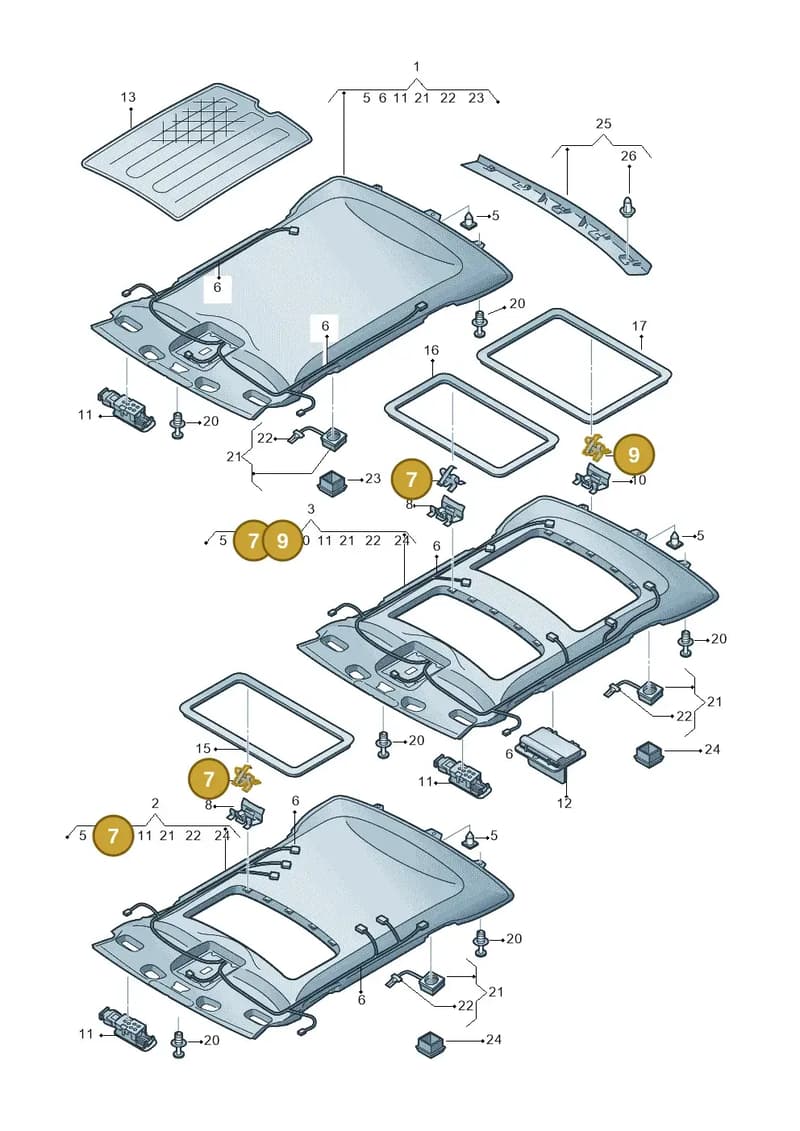 8U0867731 — Audi A8L qu. 3.0 TDI (2009-2014) diagram 696867550, position 7+9