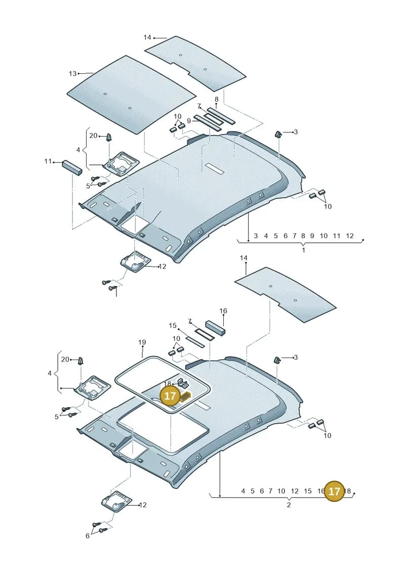 8U0867731 — SEAT Leon ST (2016-2020) diagram 754867550, position 17