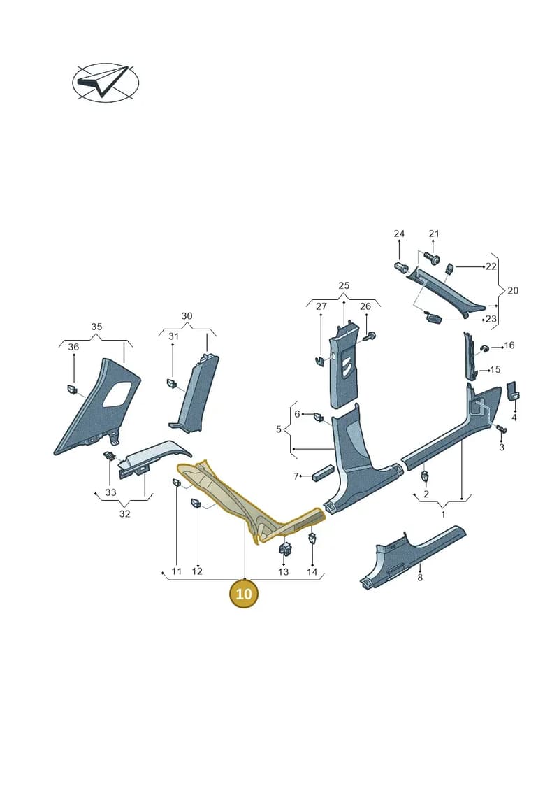 8U0867768B4PK — Audi Q3 (2014-2019) diagram 855867650, position 10