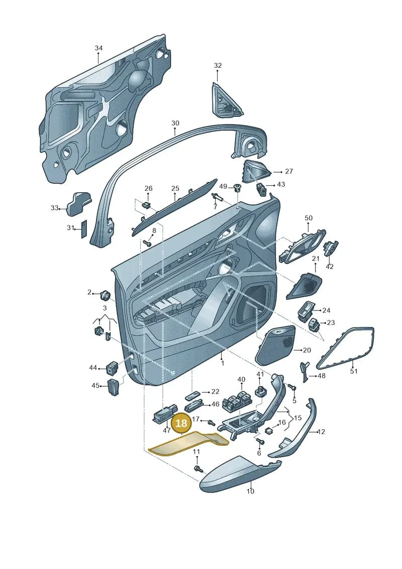 8U08681334PK — Audi RS Q3 (2013-2018) diagram 728867000, position 18