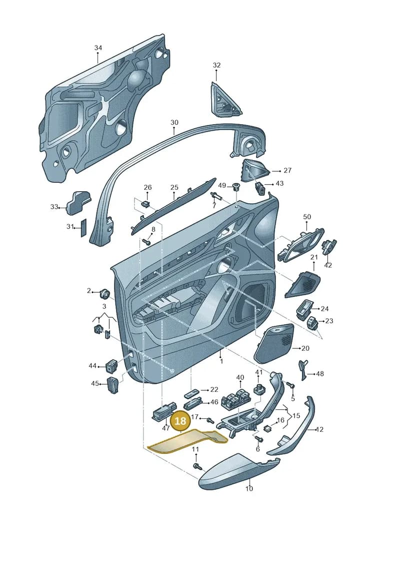 8U08681344PK — Audi Q3 (2014-2019) diagram 855867000, position 18