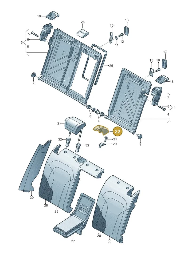 8U0886197C — Audi Q3 1.4 (2016-) diagram 855885700, position 22