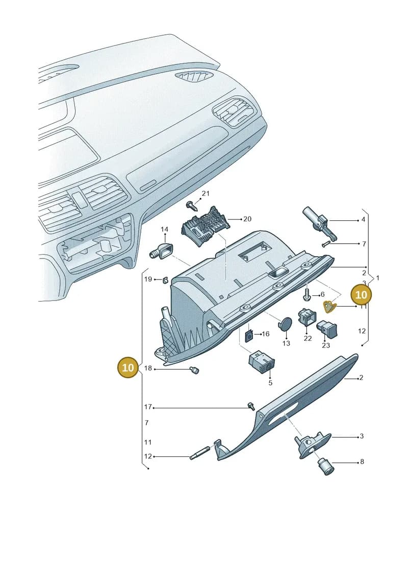 8U0898035 — Audi Q3 1.4 (2016-) diagram 728857200, position 10