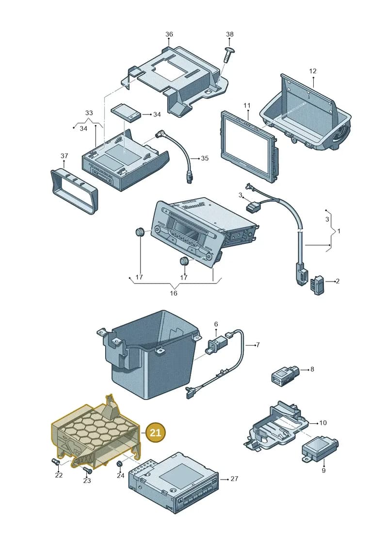 8U0907462 — Audi Q3 (2014-2019) diagram 728035380, position 21