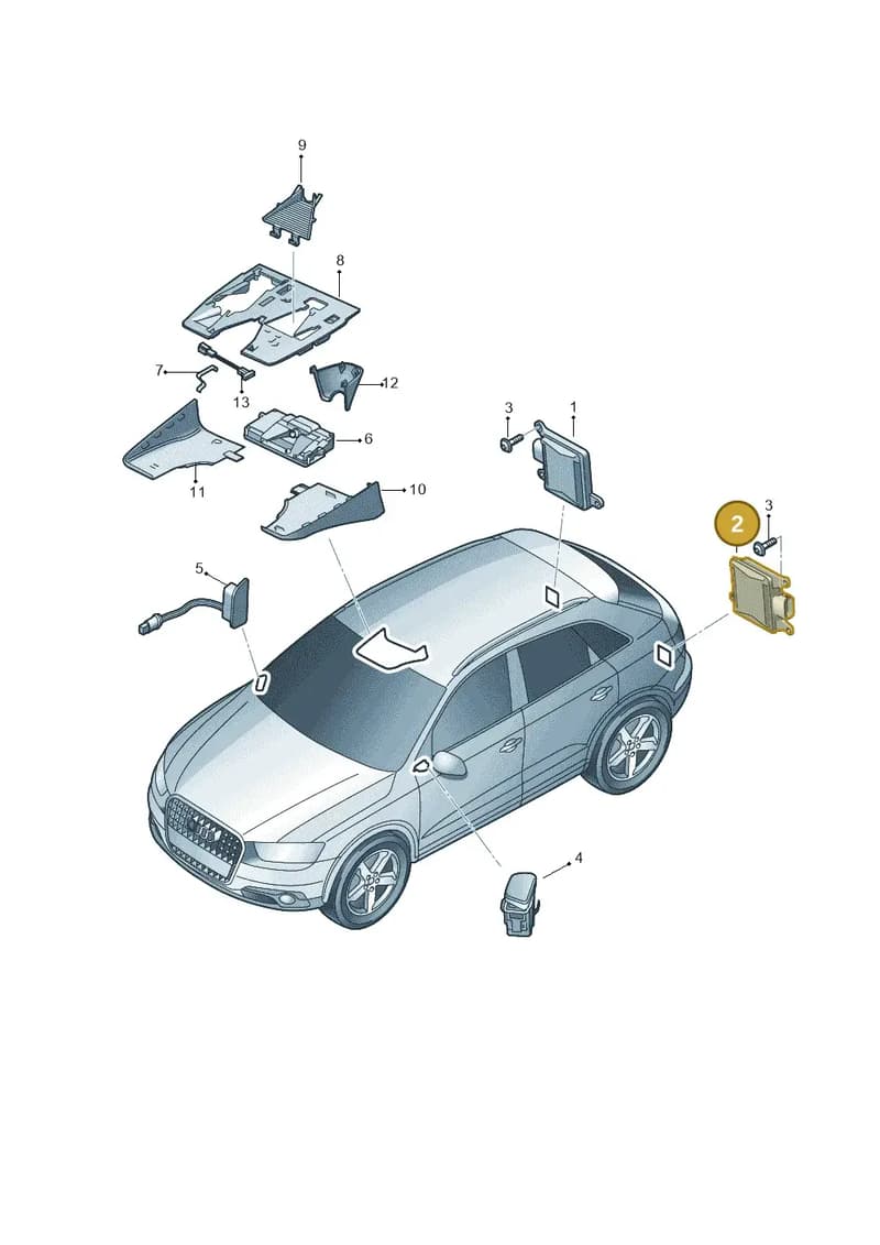 8U0907568F — Audi Q3 (2014-2019) diagram 728907350, position 2