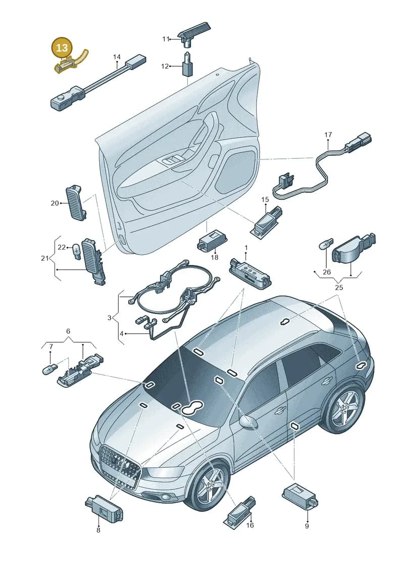 8U0919174 — Audi Q3 1.4 (2016-) diagram 728947100, position 13
