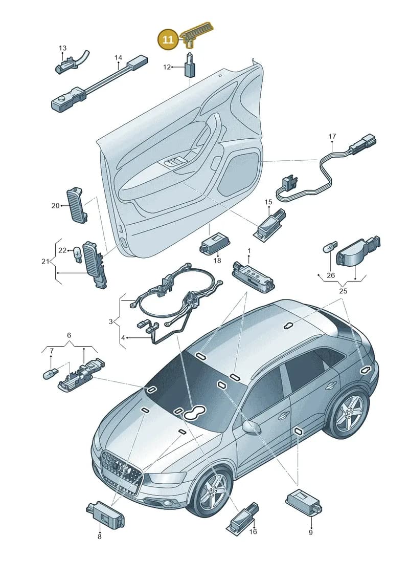 8U0919177A — Audi Q3 1.4 (2016-) diagram 728947100, position 11