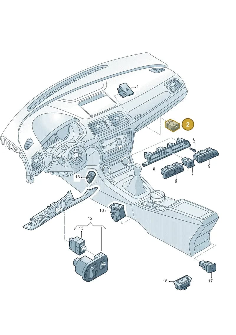 8U0927121 — Audi Q3 (2014-2019) diagram 728941500, position 2