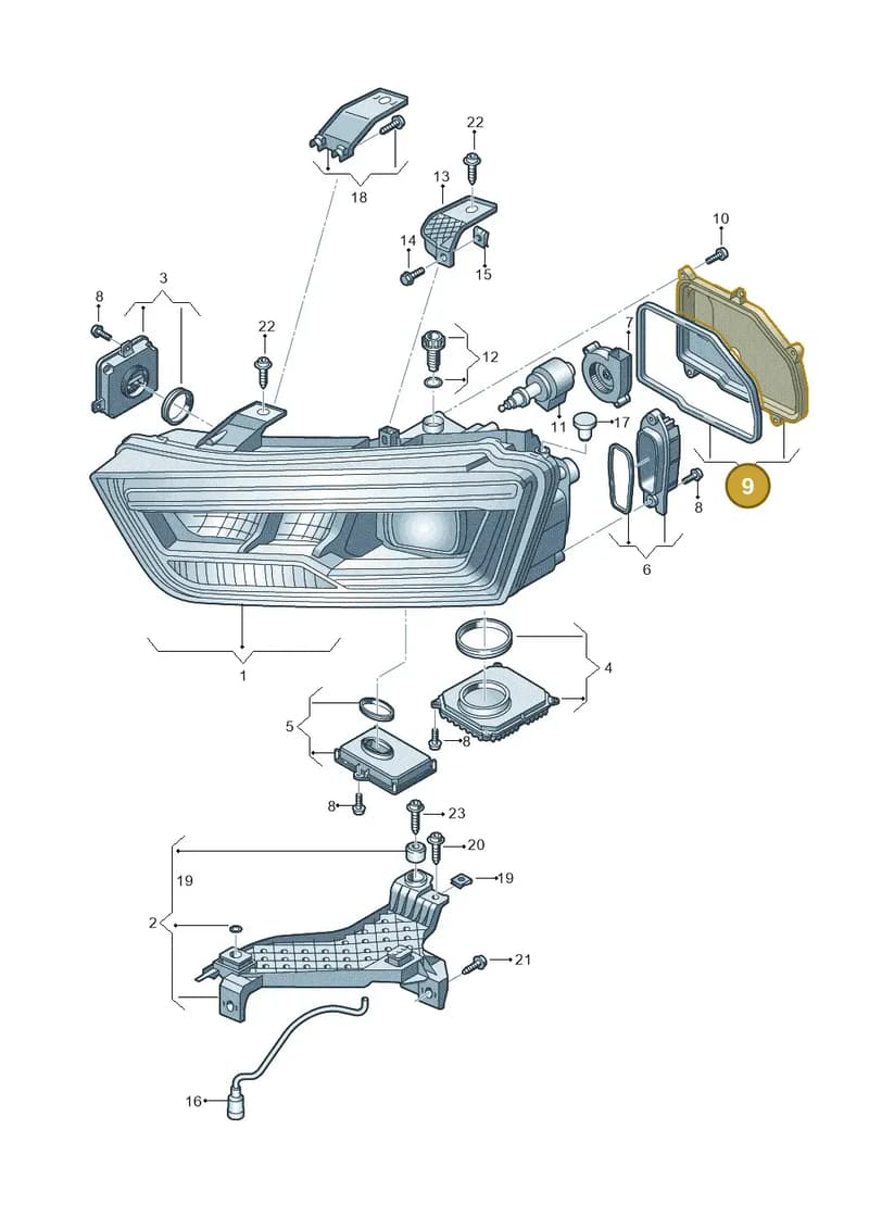 8U0941158A — Audi Q3 1.4 (2016-) diagram 855941050, position 9