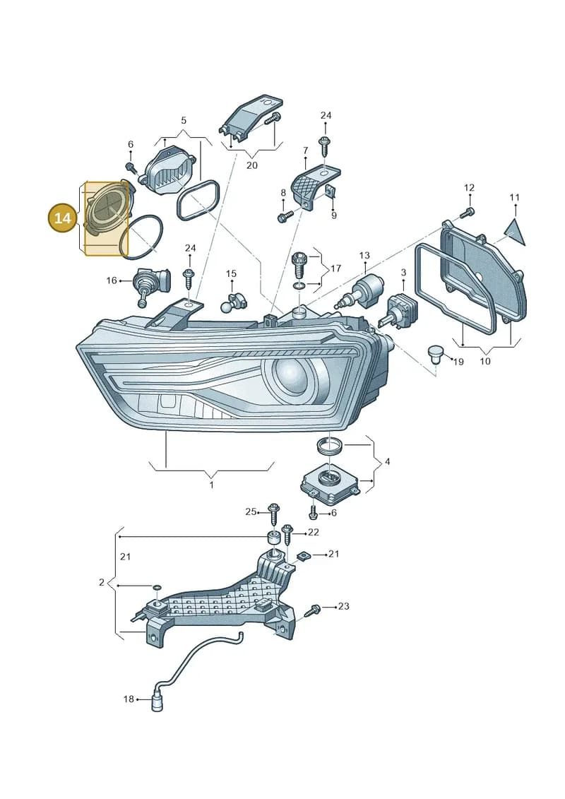 8U0941607A — Audi Q3 1.4 (2016-) diagram 855941000, position 14
