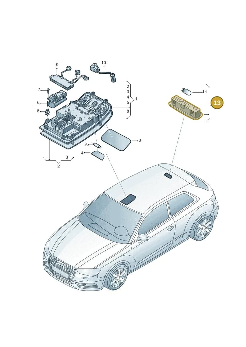 8U0947111BC5 — Audi A3 Sportback (2012-2016) diagram 745947000, position 13