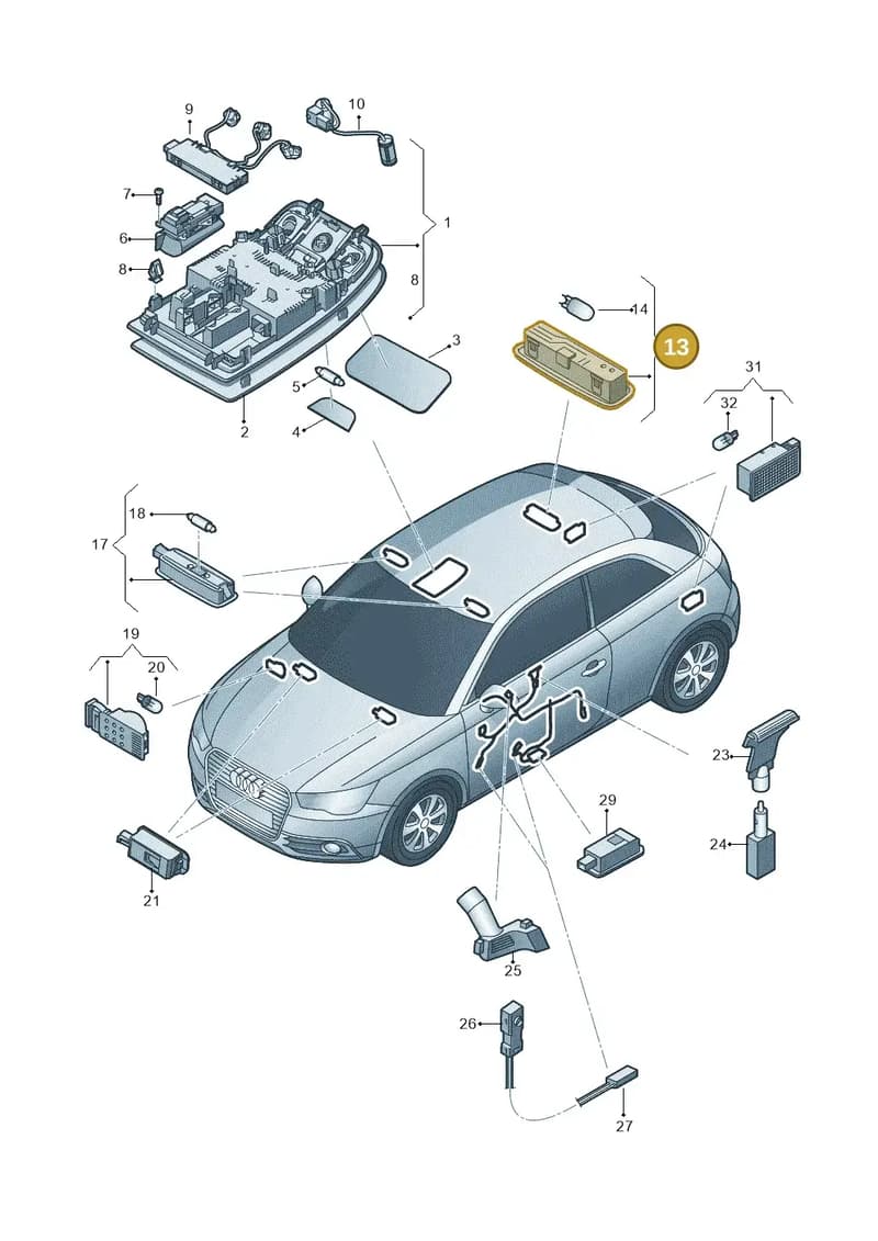 8U0947111BJ3 — Audi Q3 1.4 (2012-2016) diagram 708947000, position 13