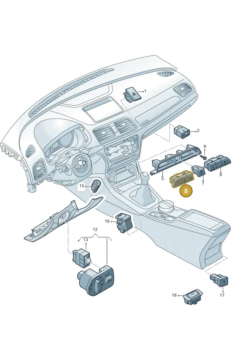 8U0959673G5PR — Audi Q3 (2014-2019) diagram 728941500, position 8
