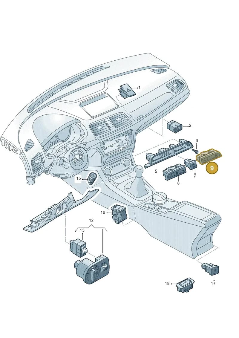 8U0959674F5PR — Audi Q3 (2014-2019) diagram 728941500, position 9