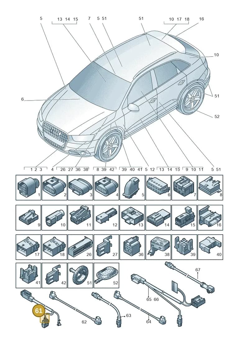 8U0971086 — Audi Q3 1.4 (2016-) diagram 728971790, position 61