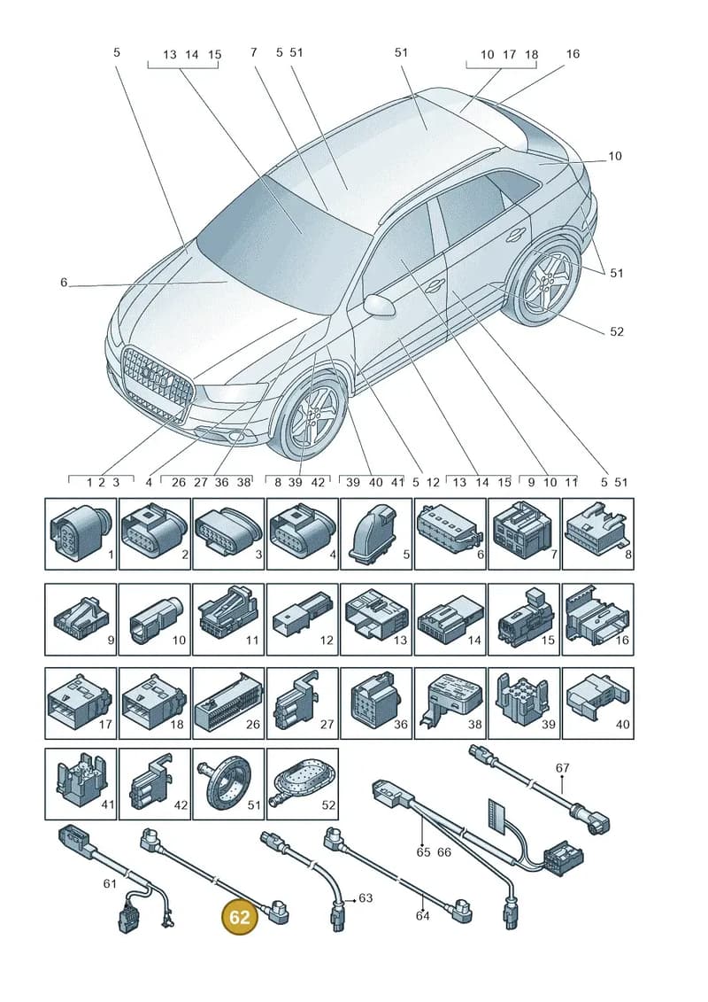 8U0971086A — Audi Q3 1.4 (2016-) diagram 728971790, position 62