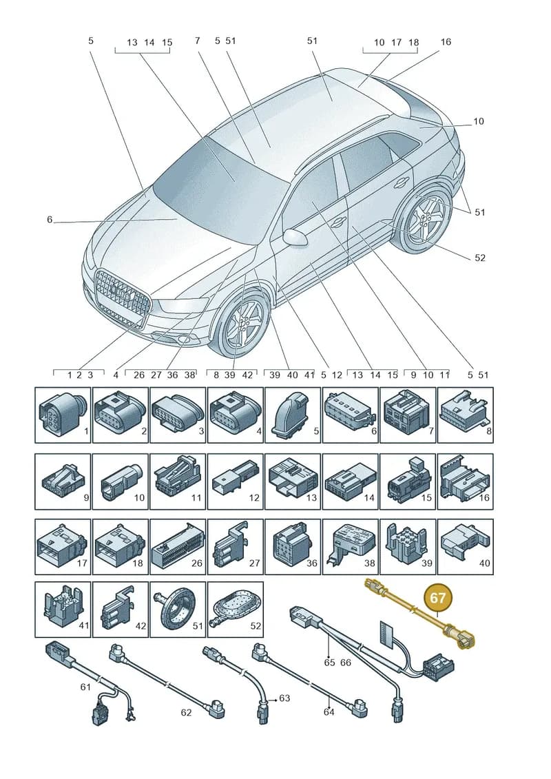 8U0971154 — Audi Q3 (2014-2019) diagram 728971790, position 67