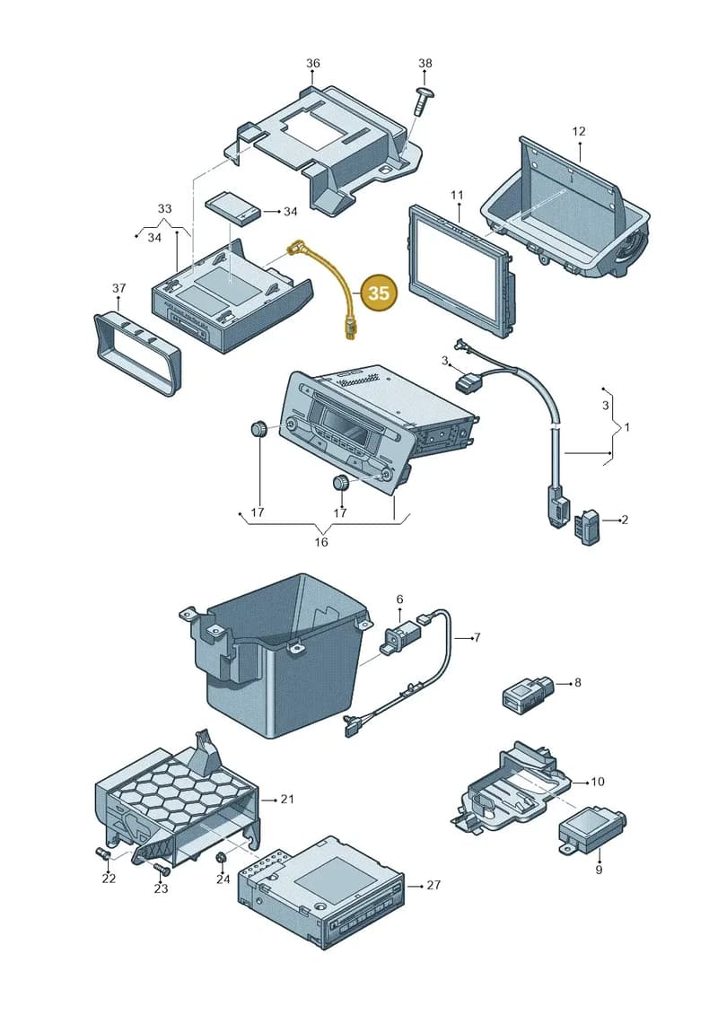 8U0971154 — Audi Q3 (2014-2019) diagram 728035380, position 35