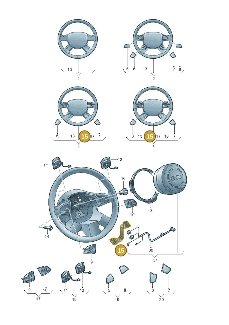 8U0971589 — Audi A3 Cab. 1.4 (2013-2016) diagram 728419200, position 15