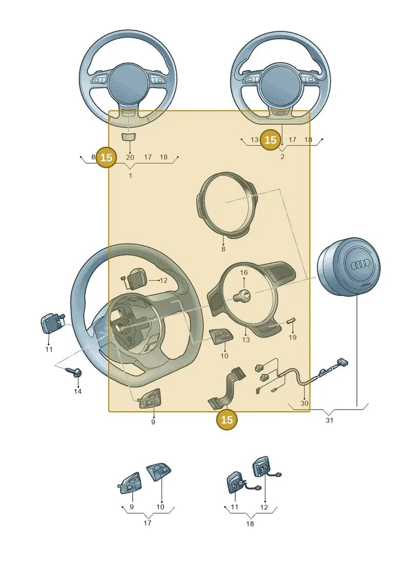 8U0971589A — Audi RS6 Avant (2013-2018) diagram 695419100, position 15