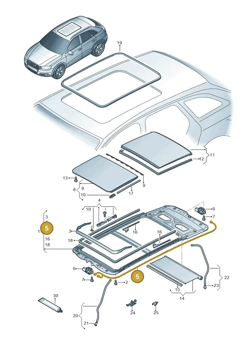 8U0971648 — Audi Q3 1.4 (2016-) diagram 728877000, position 5